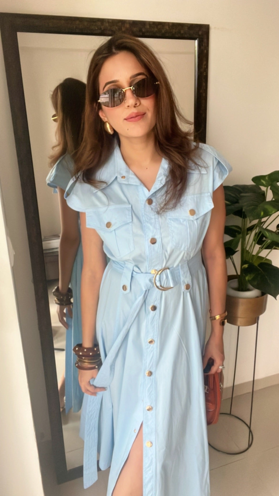 Buttoned Poplin Dress