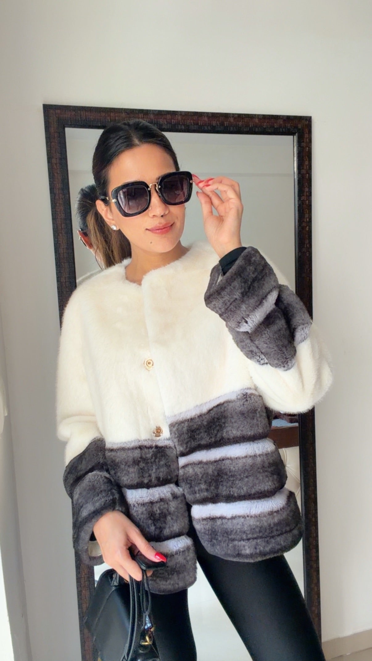 Ombré Faux Fur Fall Jacket
