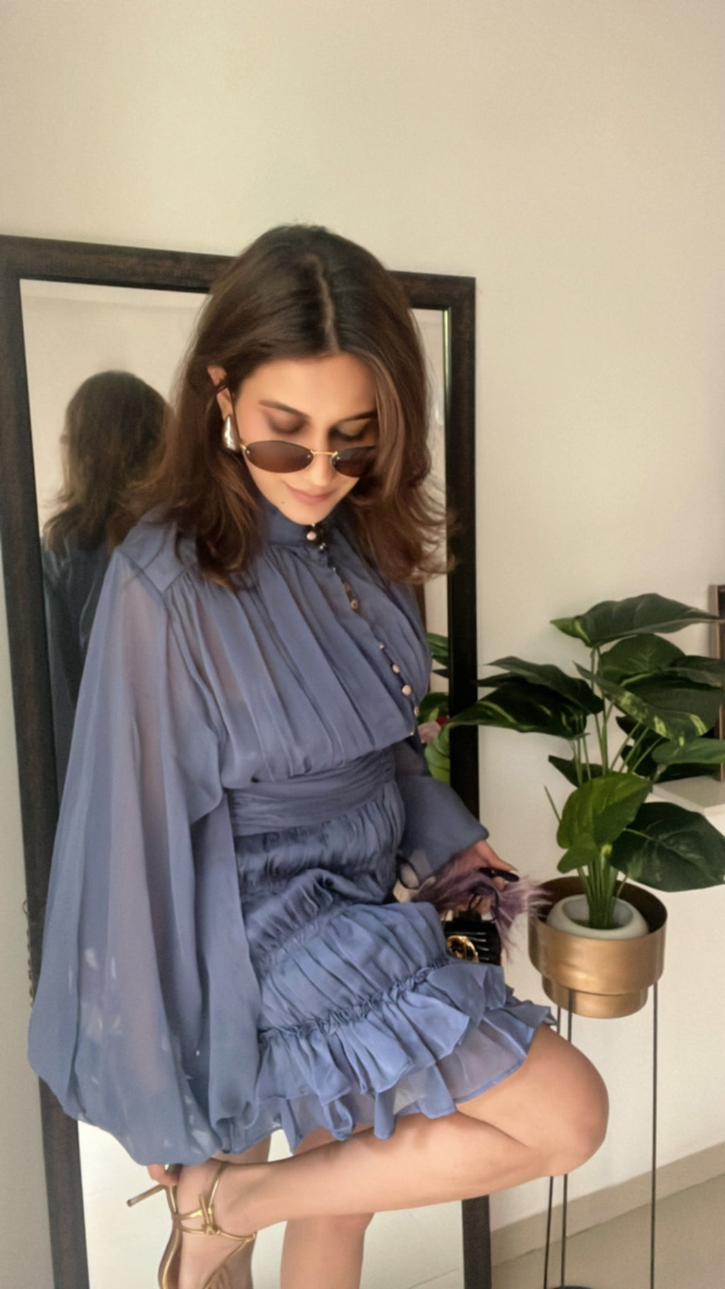 Buttoned Rouge Dress