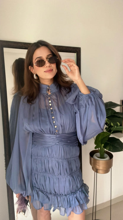 Buttoned Rouge Dress