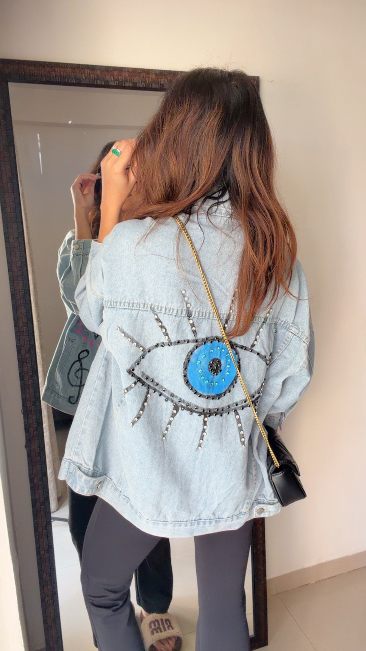 Evil Eye Oversized Denim Jacket