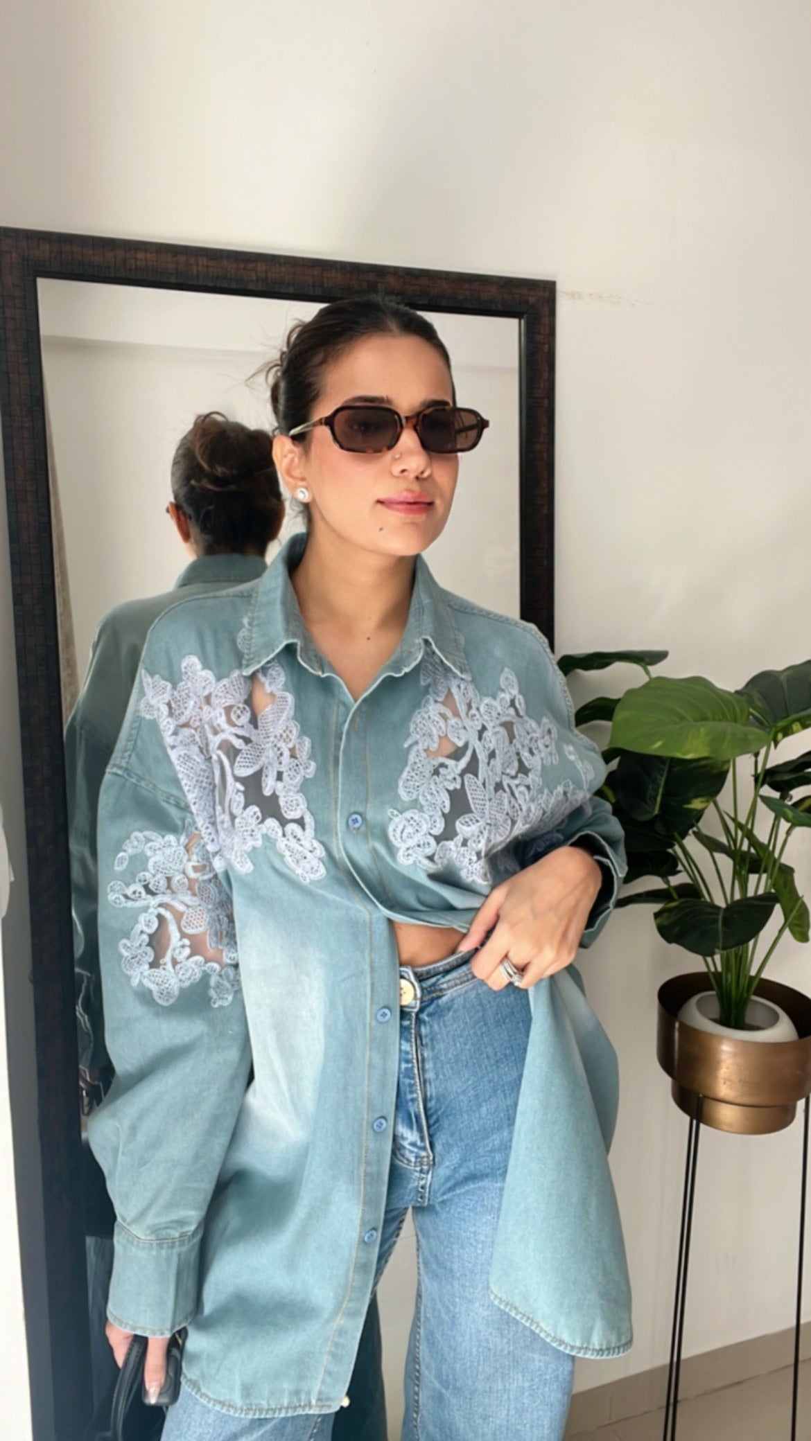 Denim Embroidered Shirt