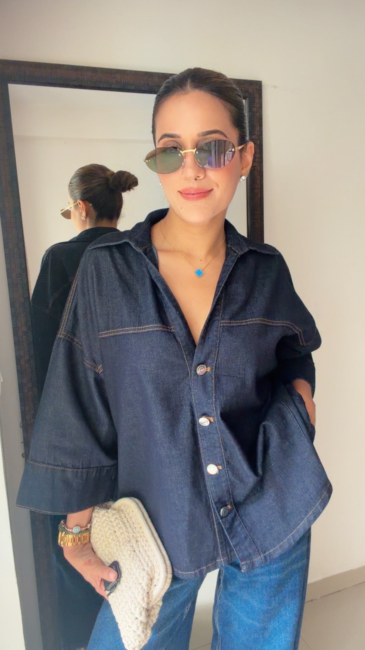 Buttoned Classic Denim Shirt