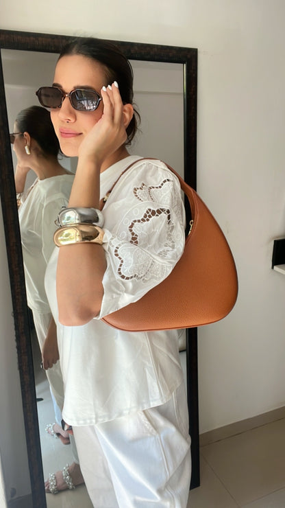 Cutwork Sleeves Poplin Tee
