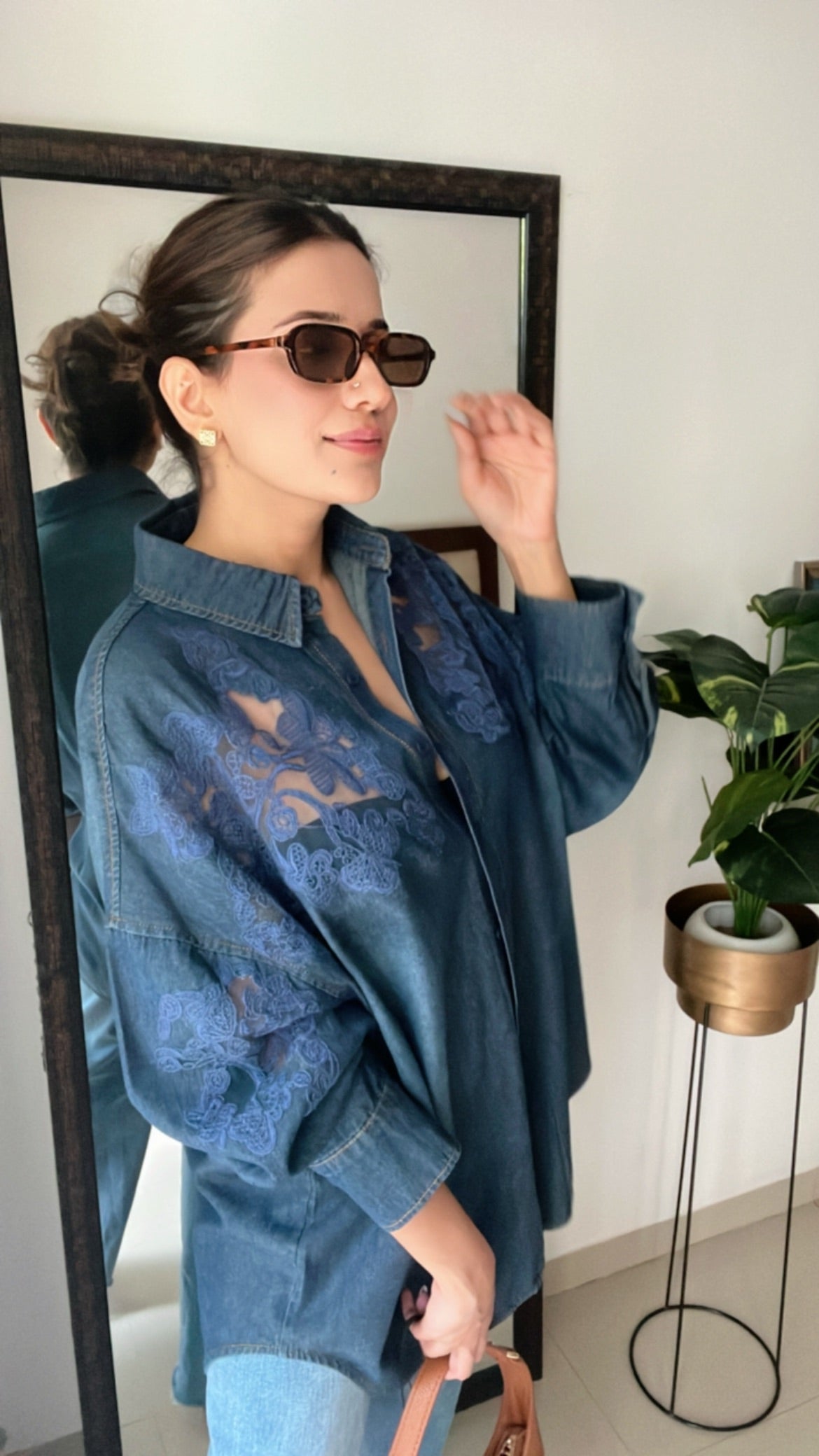 Denim Embroidered Shirt