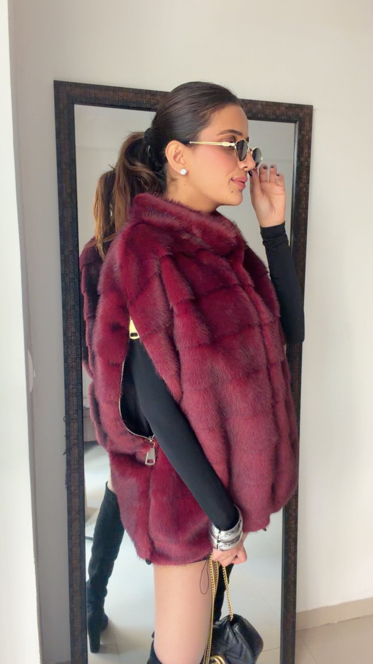 Luxe Fall Faux Fur Oversized Sleeveless Jacket
