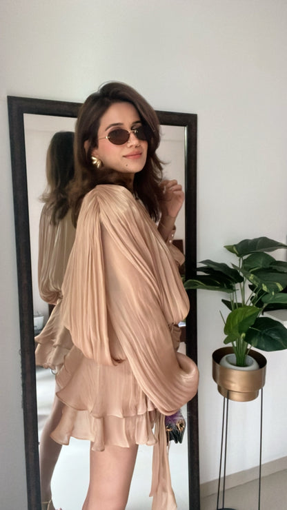 Draped High Sheen Dress