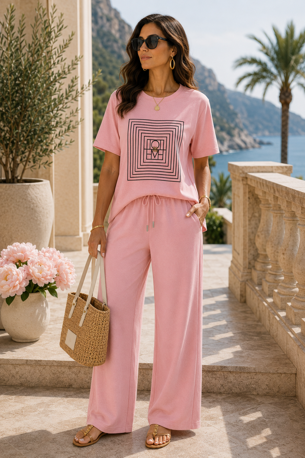 Blush Geometry Love Lounge Set