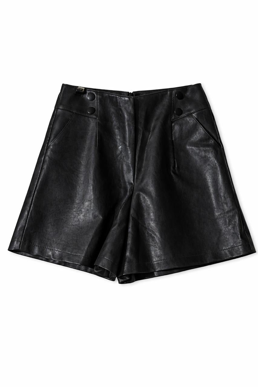 High Rise Faux Leather Fall Shorts