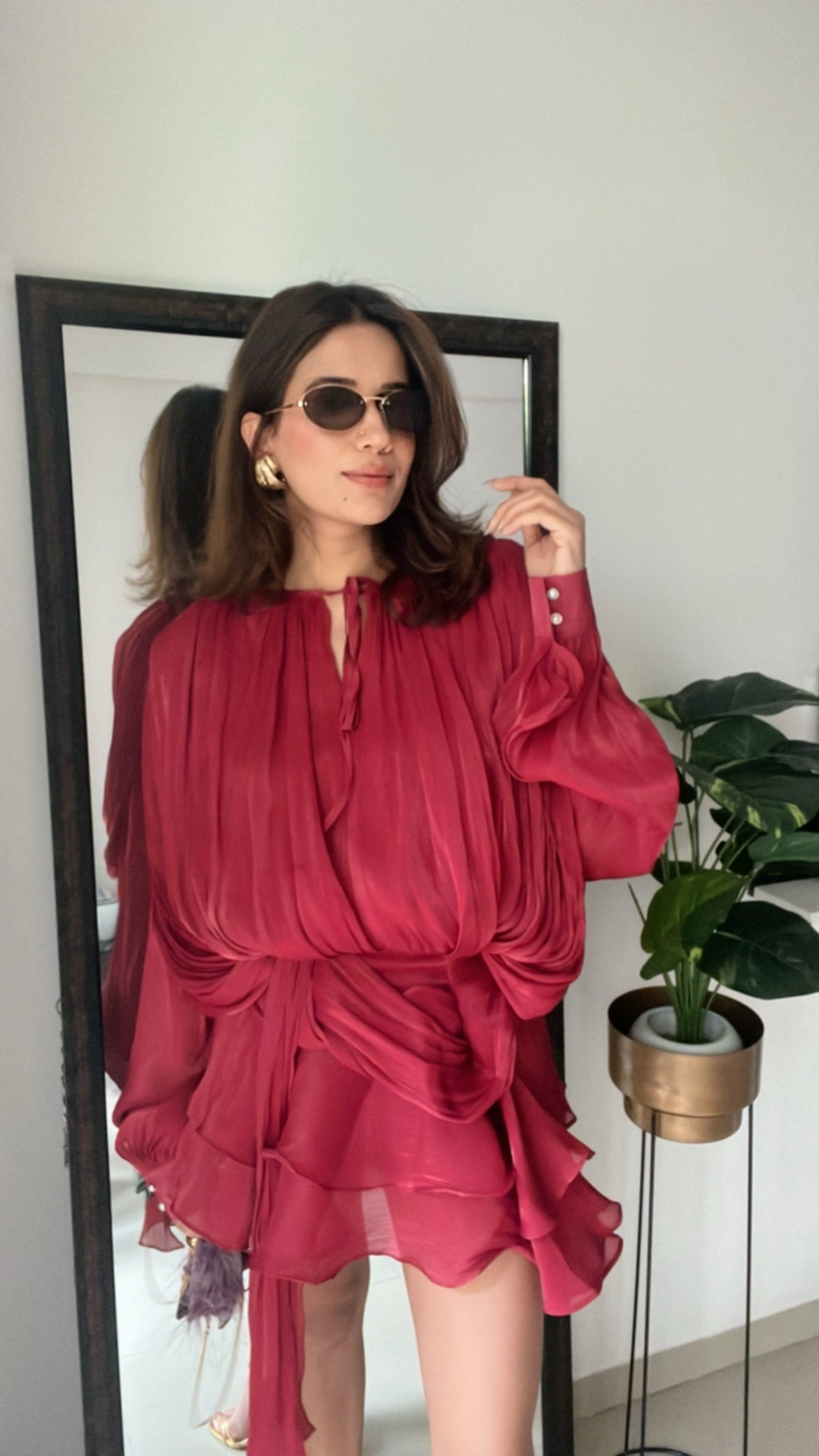 Draped High Sheen Dress
