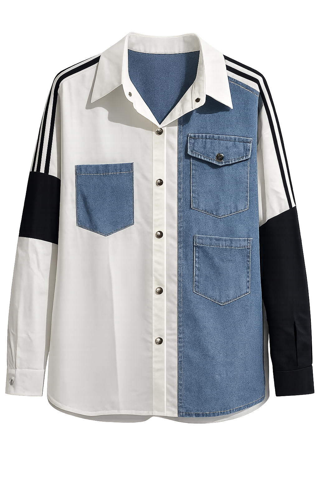 Denim Patch Poplin Shirt