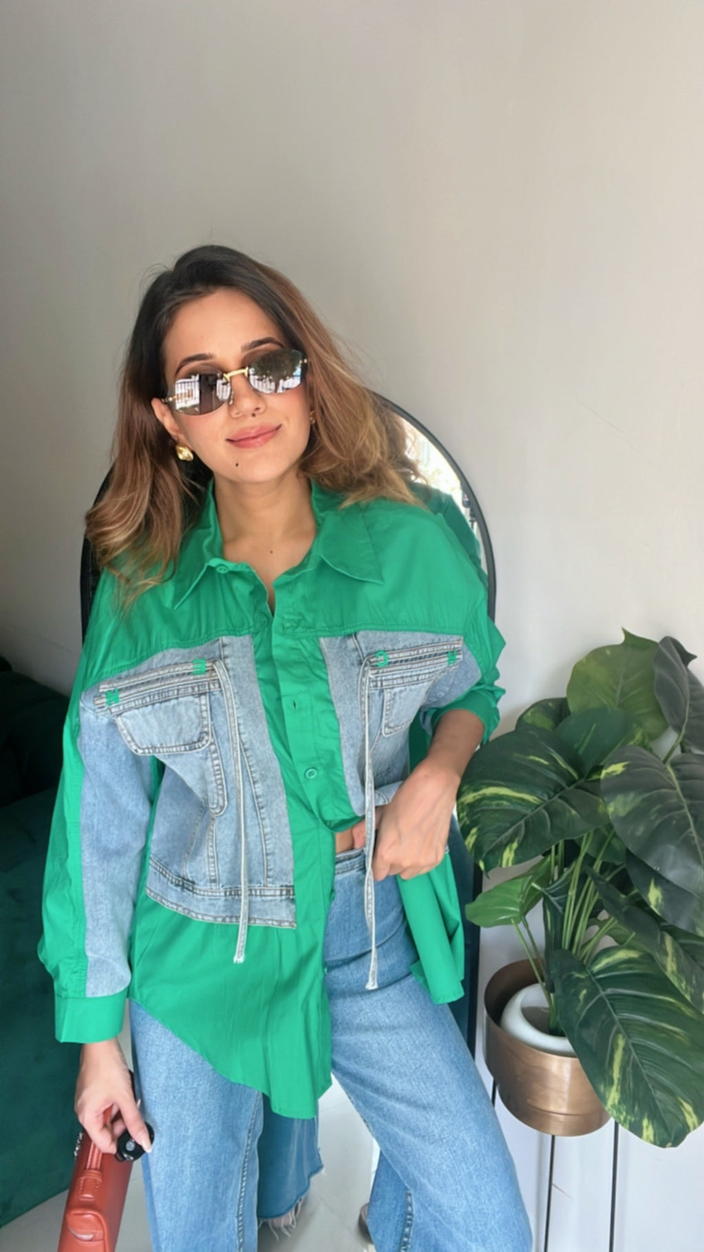 Pocket Denim Poplin Shirt