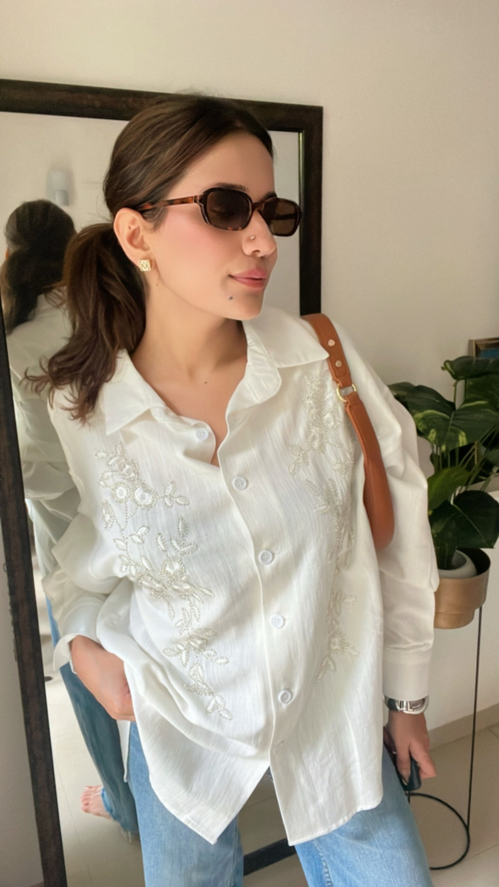 Embroidered Linen classic Shirt