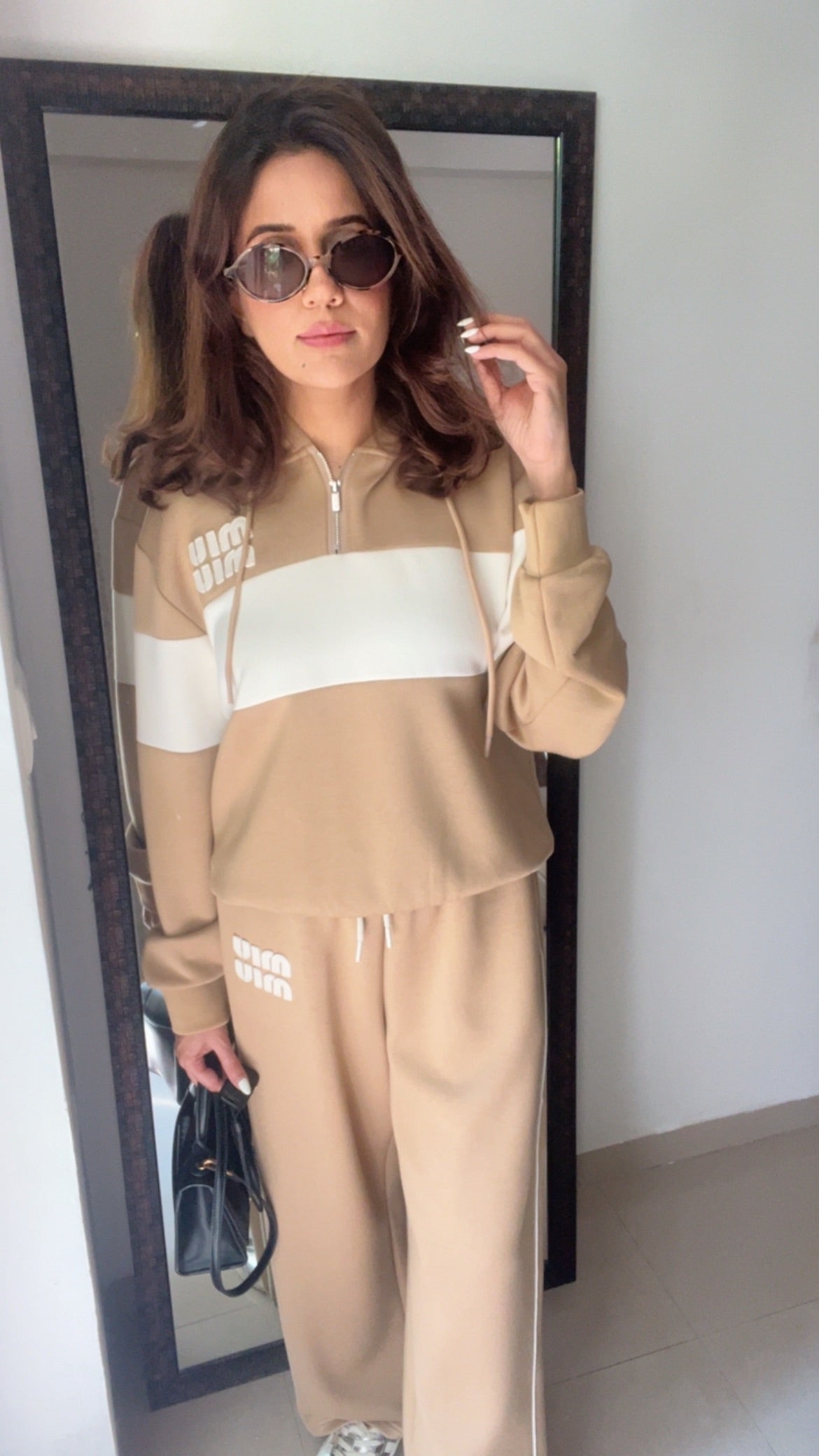 Color Contrast Hoodie Lounge Set
