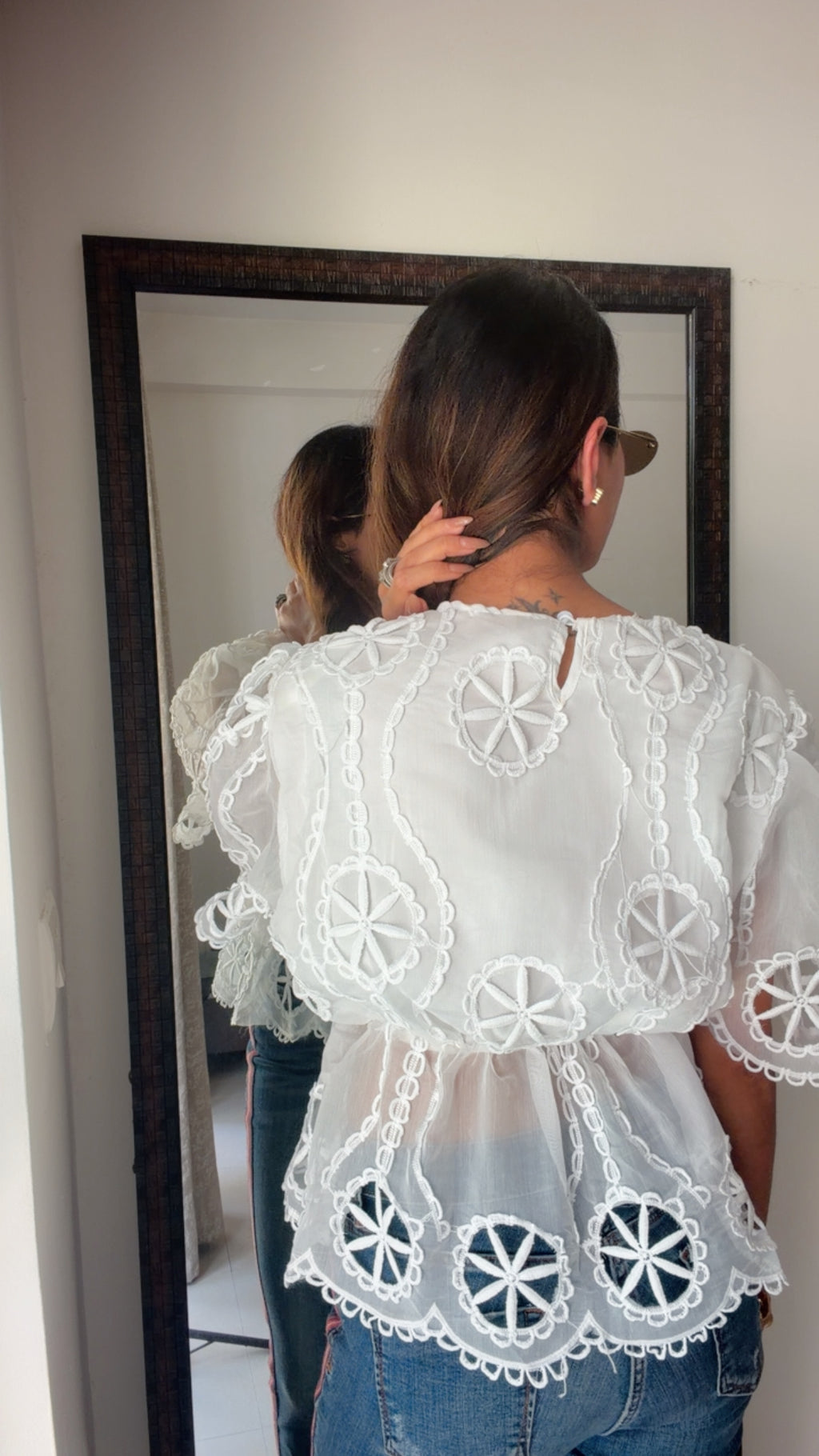 Cutwork Peplum Classic Top
