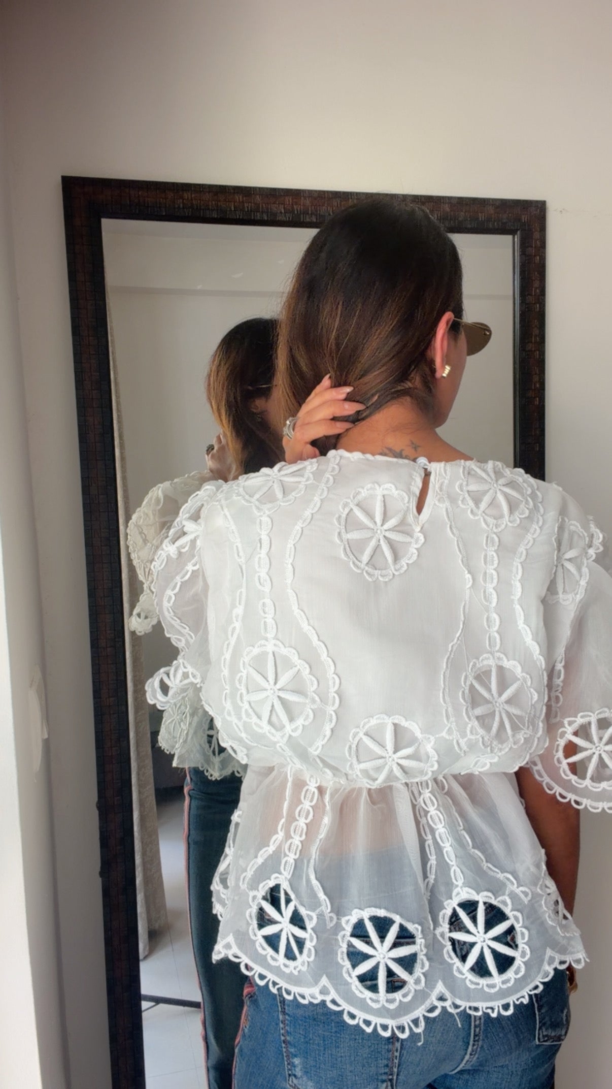 Cutwork Peplum Classic Top