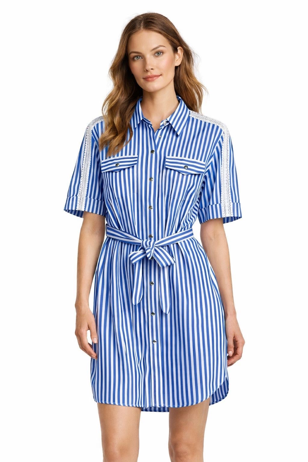 Stripe Poplin Tailored Dress