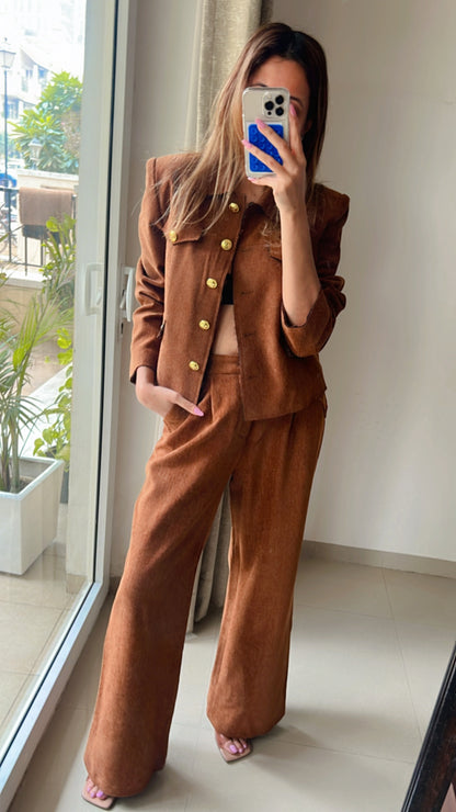 Suede Camel Fall Co-ord Set