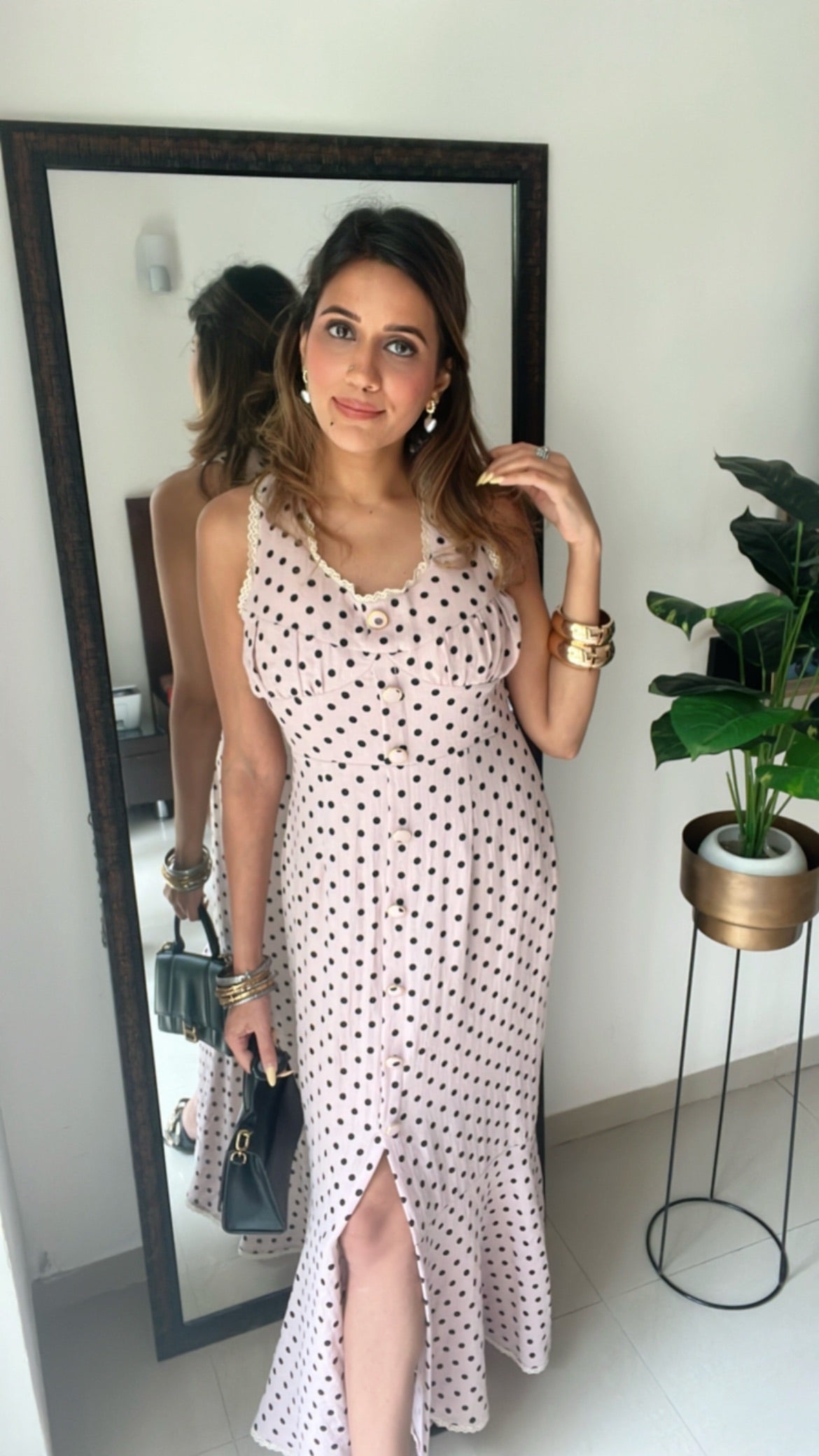 Polka Dot Fish Cut Dress