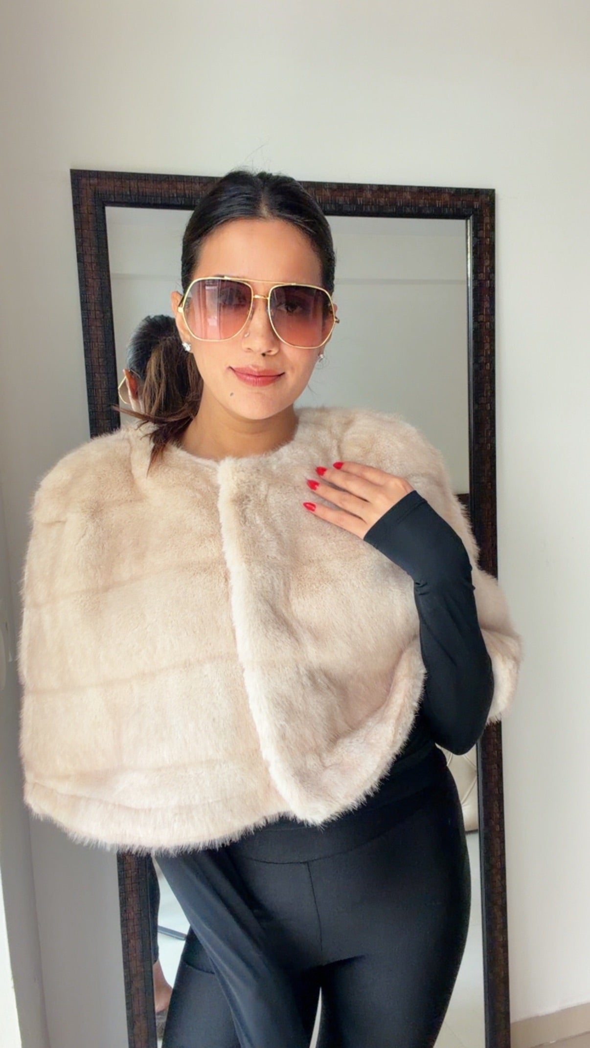 Luxe Faux Fur Fall Cape