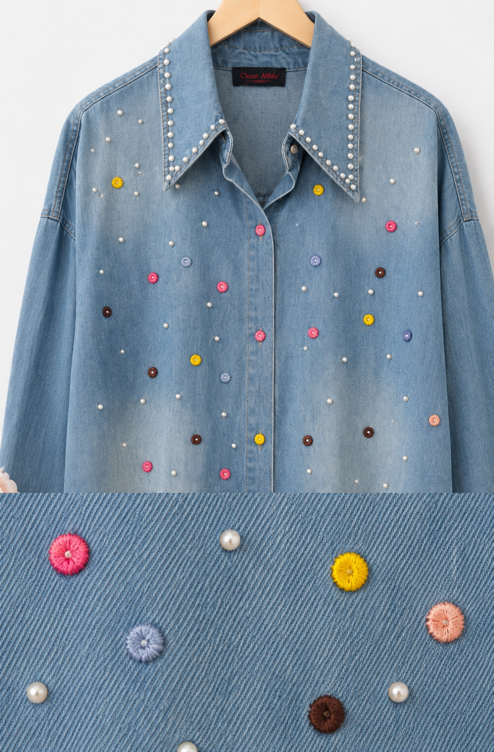 Button Detail Denim Shirt