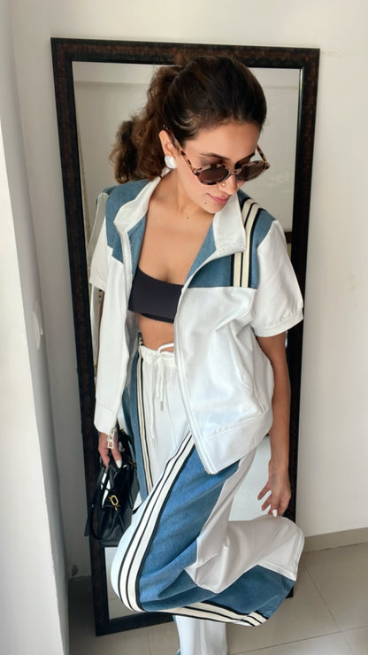 Denim contrast Chic Lounge Set