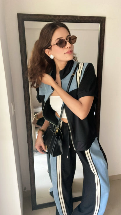 Denim contrast Chic Lounge Set