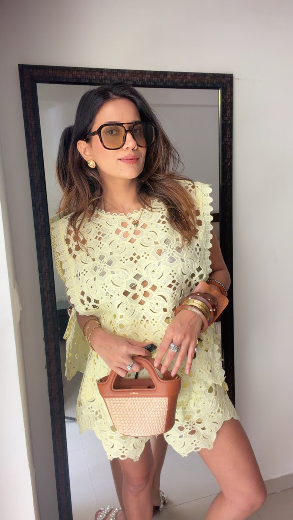 Sky Escape Cutwork Co-ord Set
