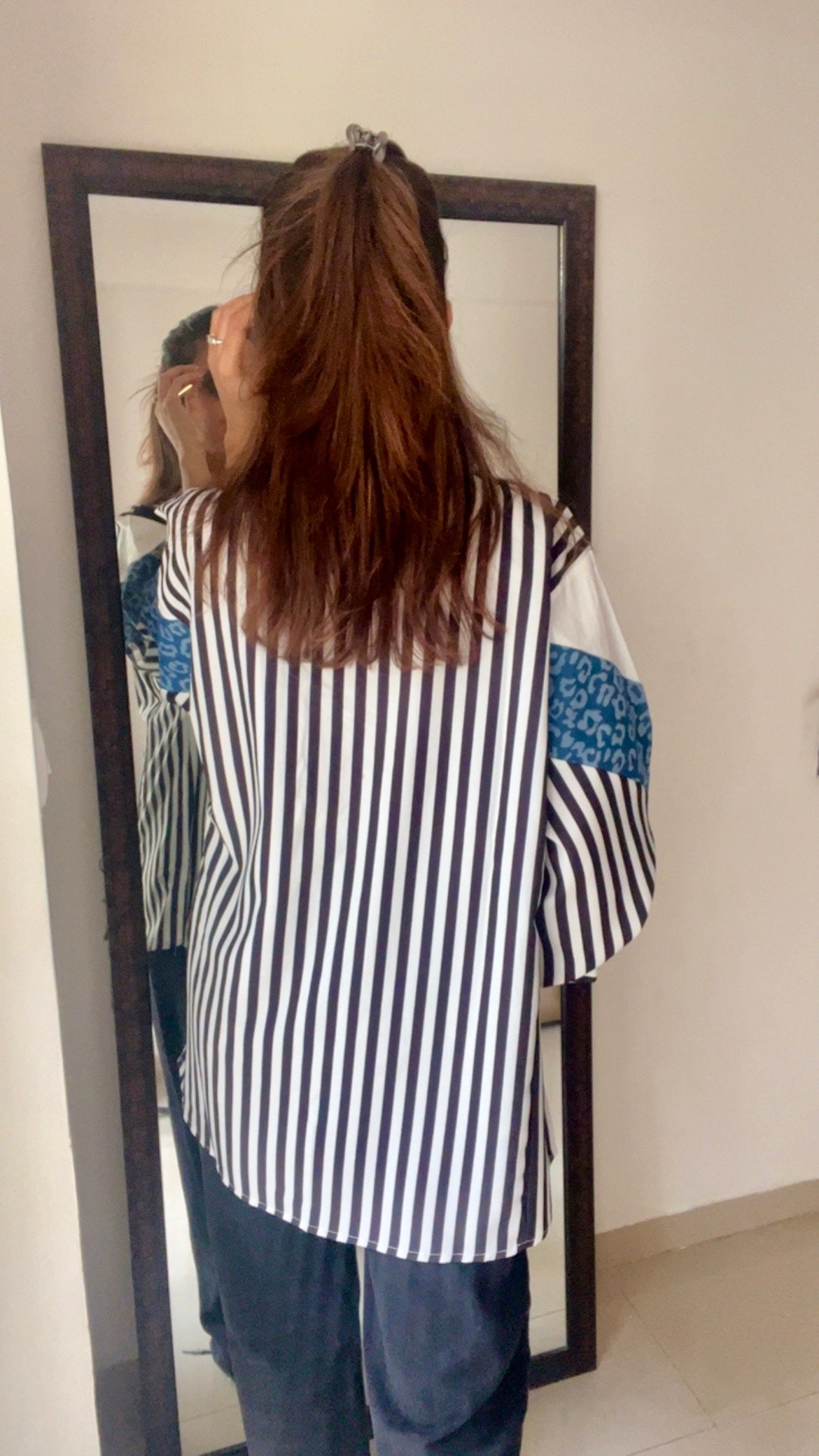 Stripe Knit Vest Poplin Fall Shirt