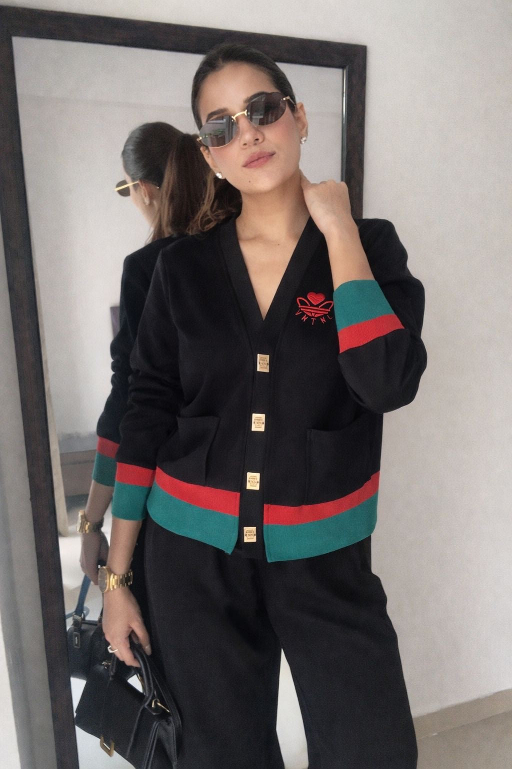 Color Block Striped Lounge Set