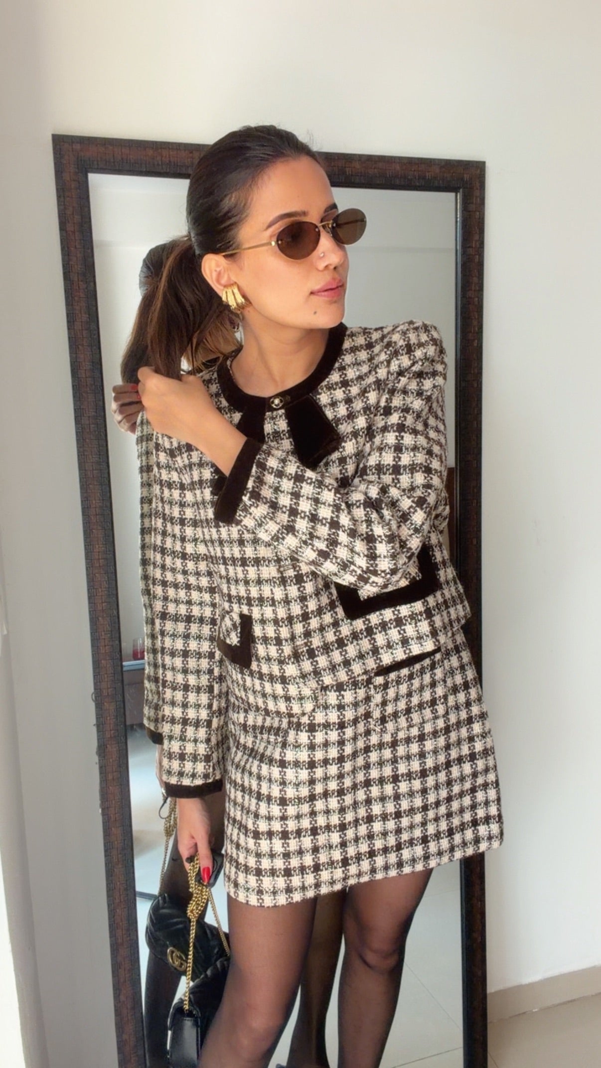 Plaid Tweed Fall Co-ord Set