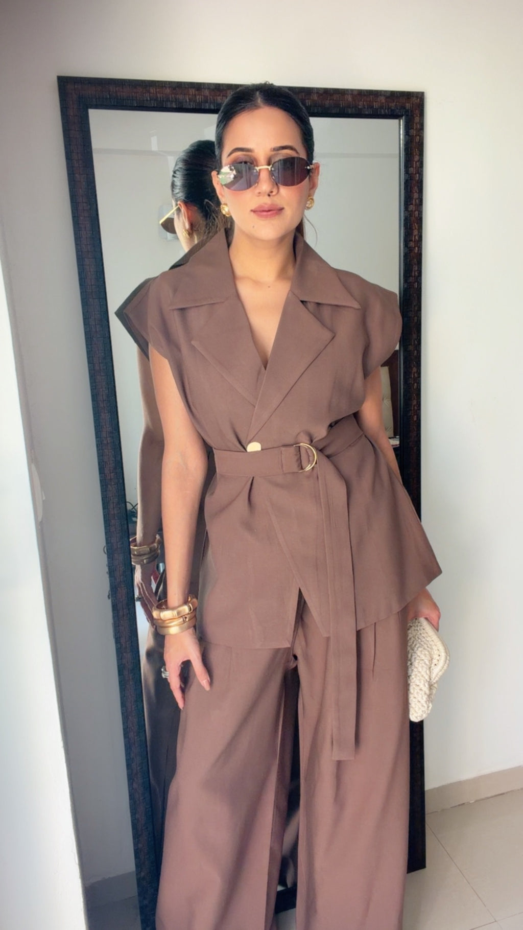 Elevated Luxe Belted Ensemble Co-ord Set