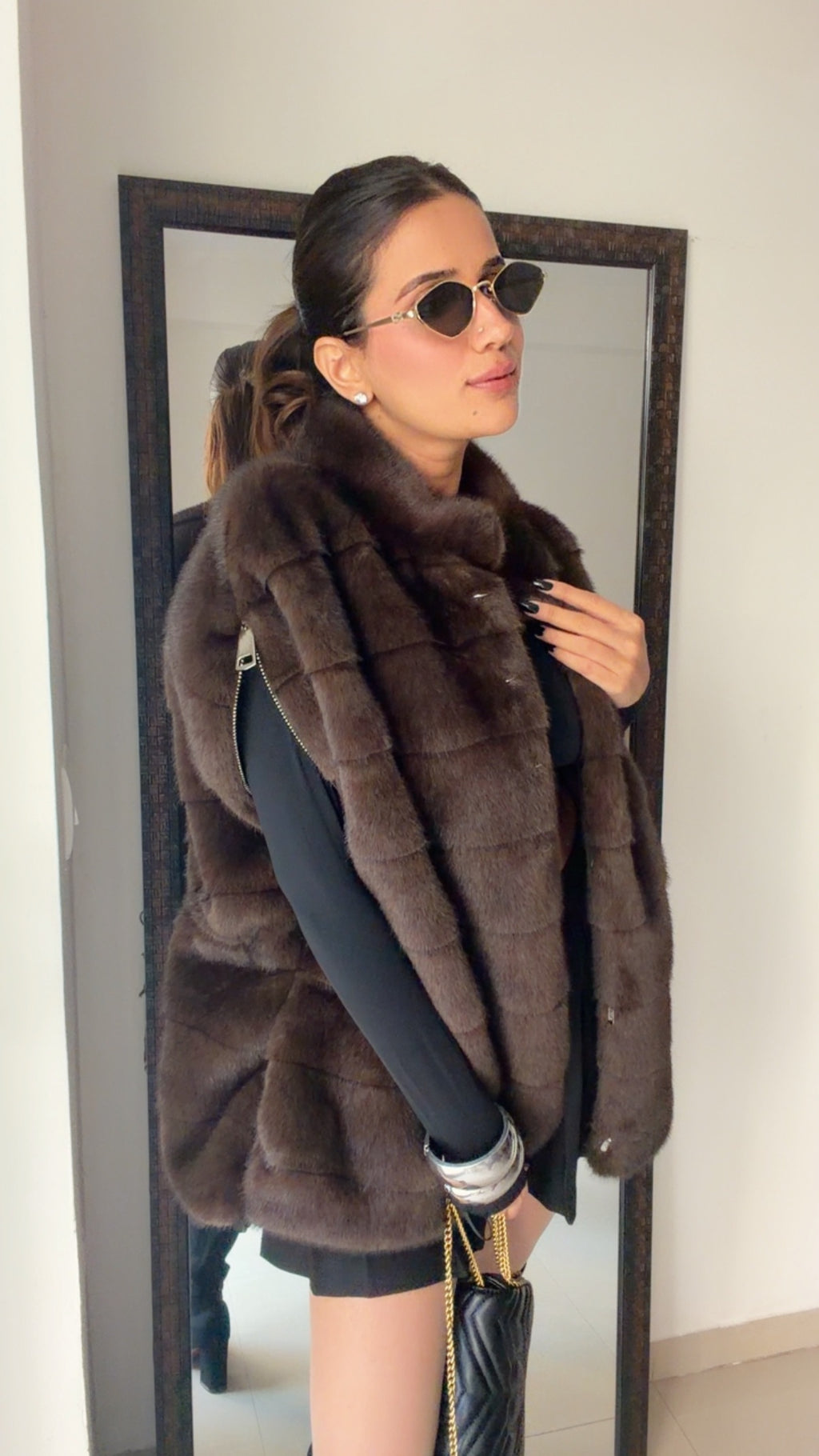 Luxe Fall Faux Fur Oversized Sleeveless Jacket