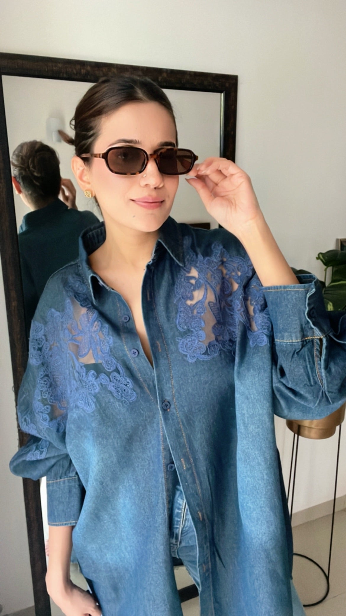 Denim Embroidered Shirt