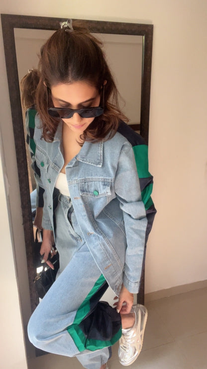 Denim Contrast Lounge Set