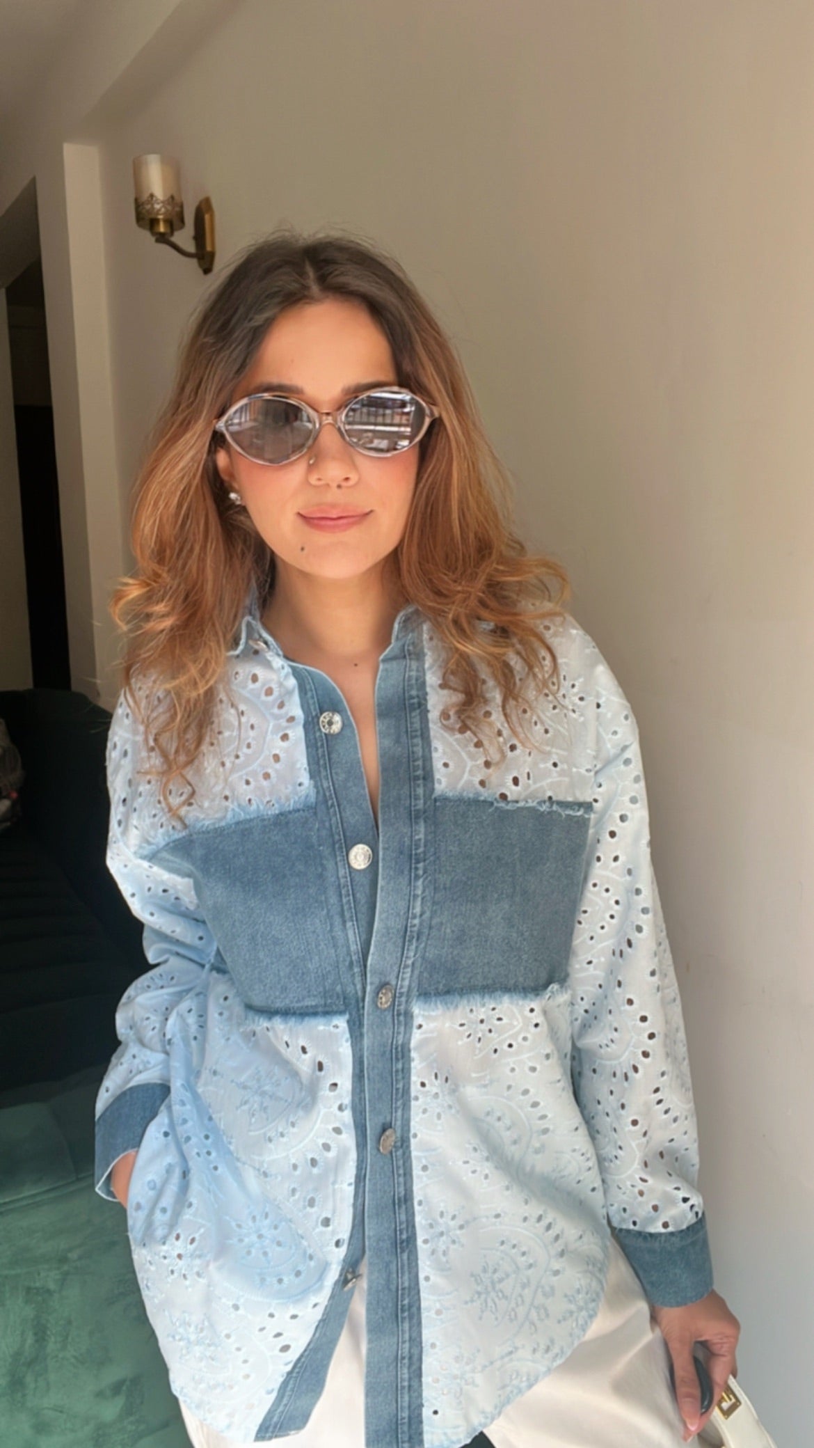 Denim Contrast Poplin Shirt