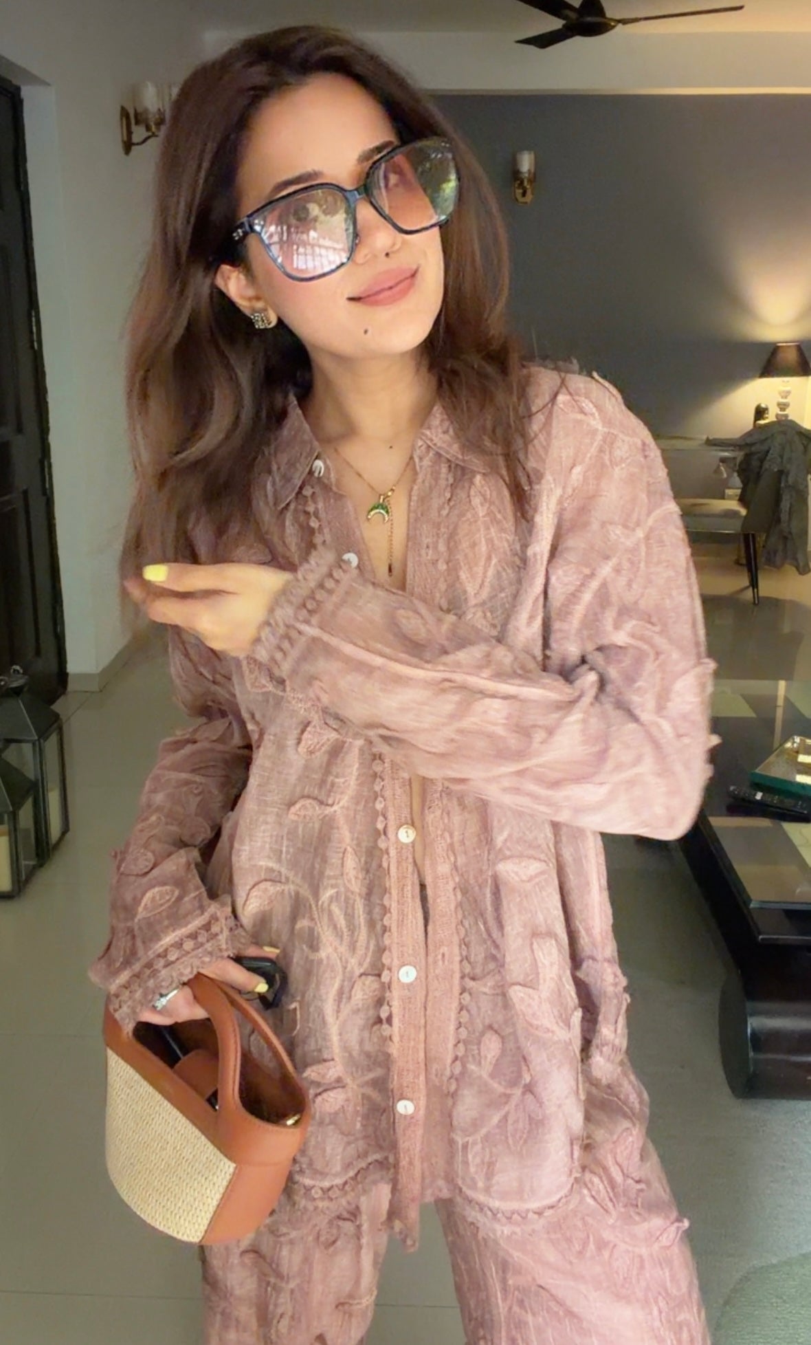 Dusty Rose Embroidered Set