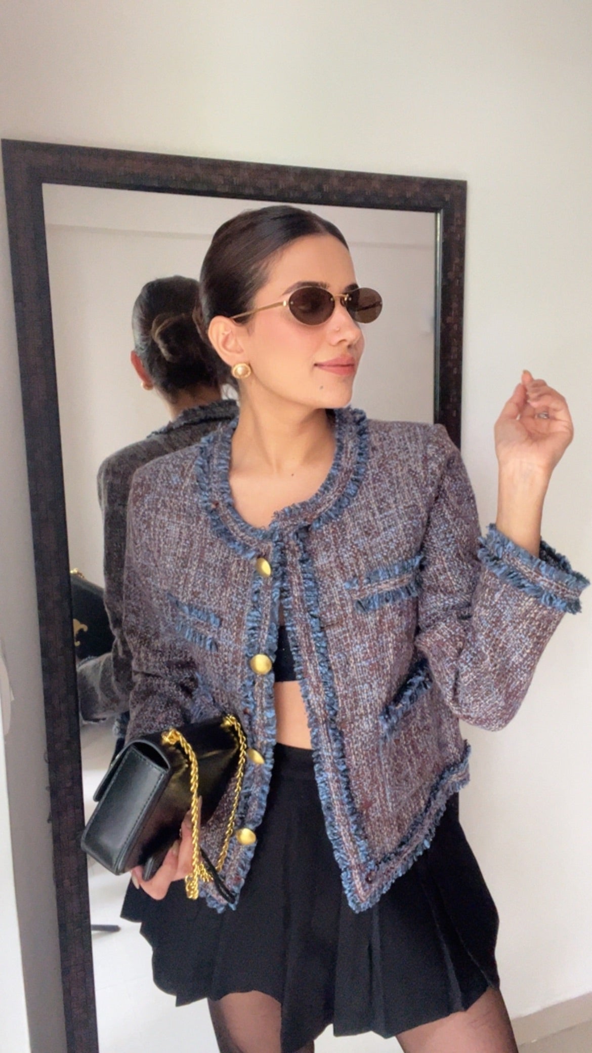 Ribbed Blue Fall Jacket