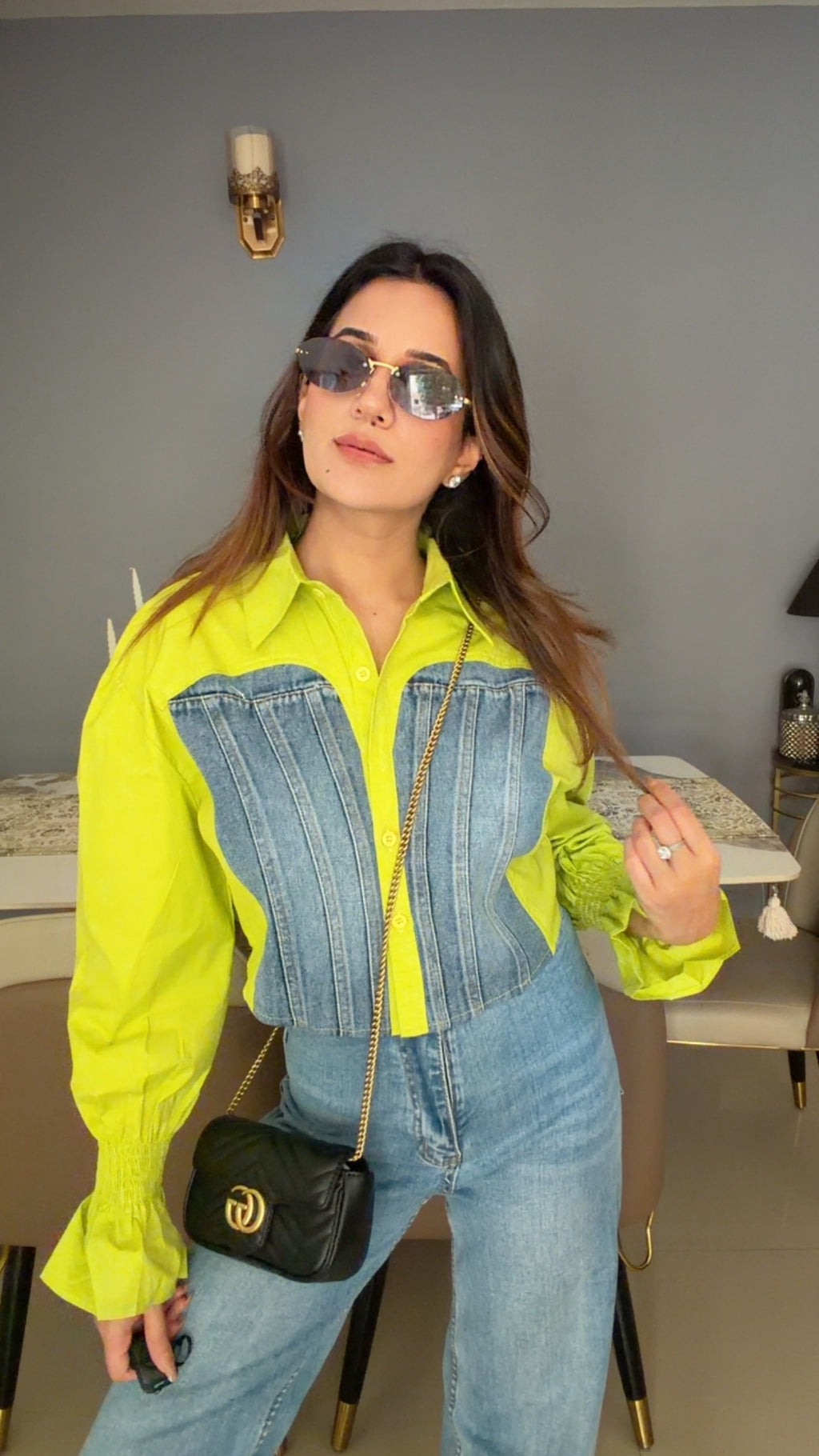 Crop Denim Corset Inspo Poplin Shirt