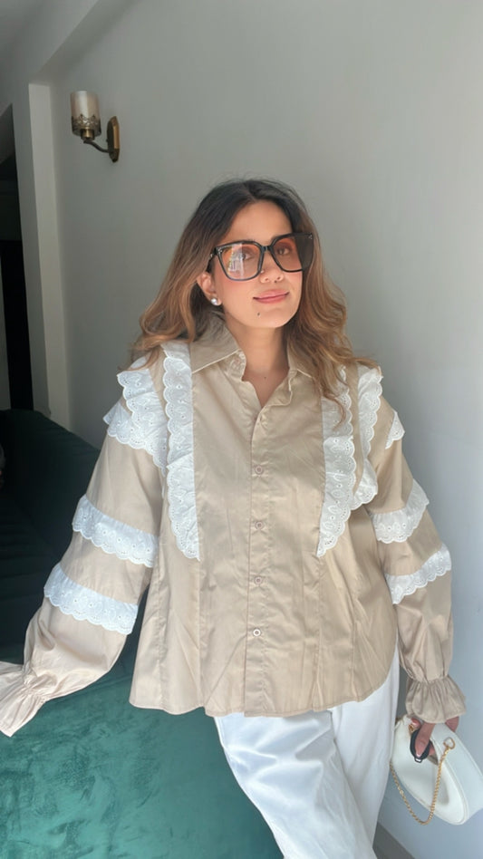 Lace Trim Detailed Shirt