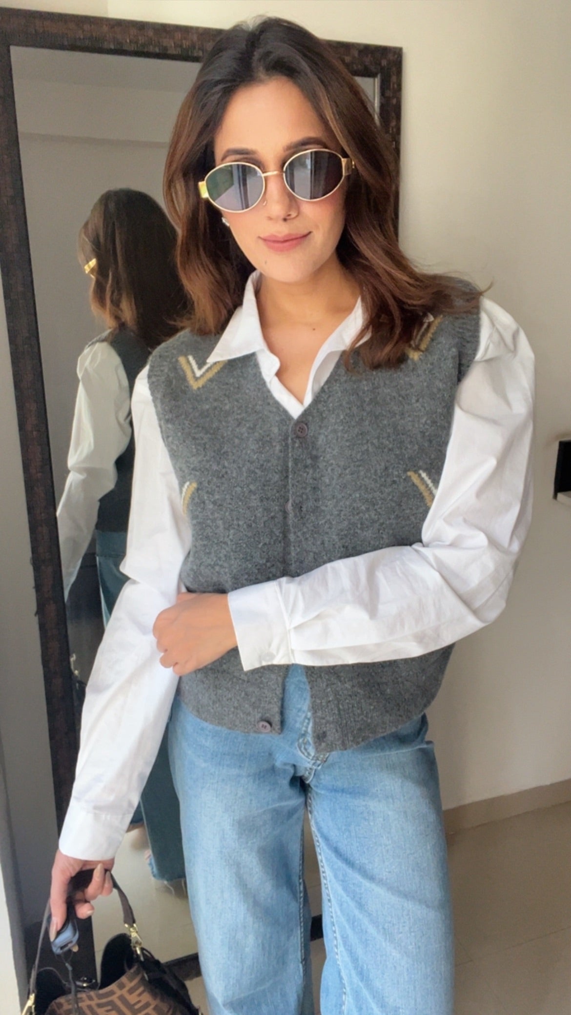 Buttoned Knit Fall Vest