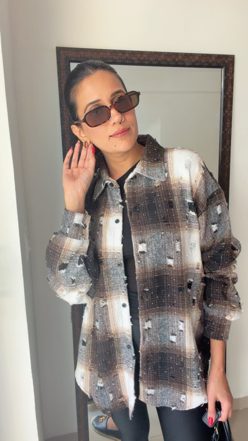 Ribbed Plaid Fall Shirt