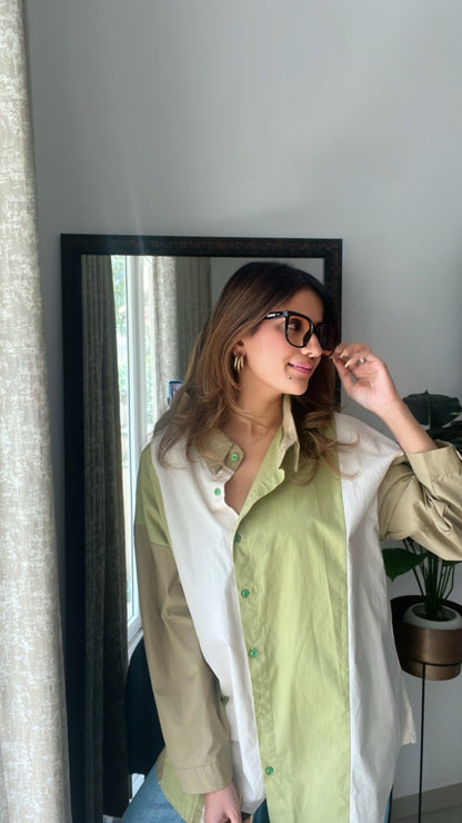 Colorblock Poplin Shirt