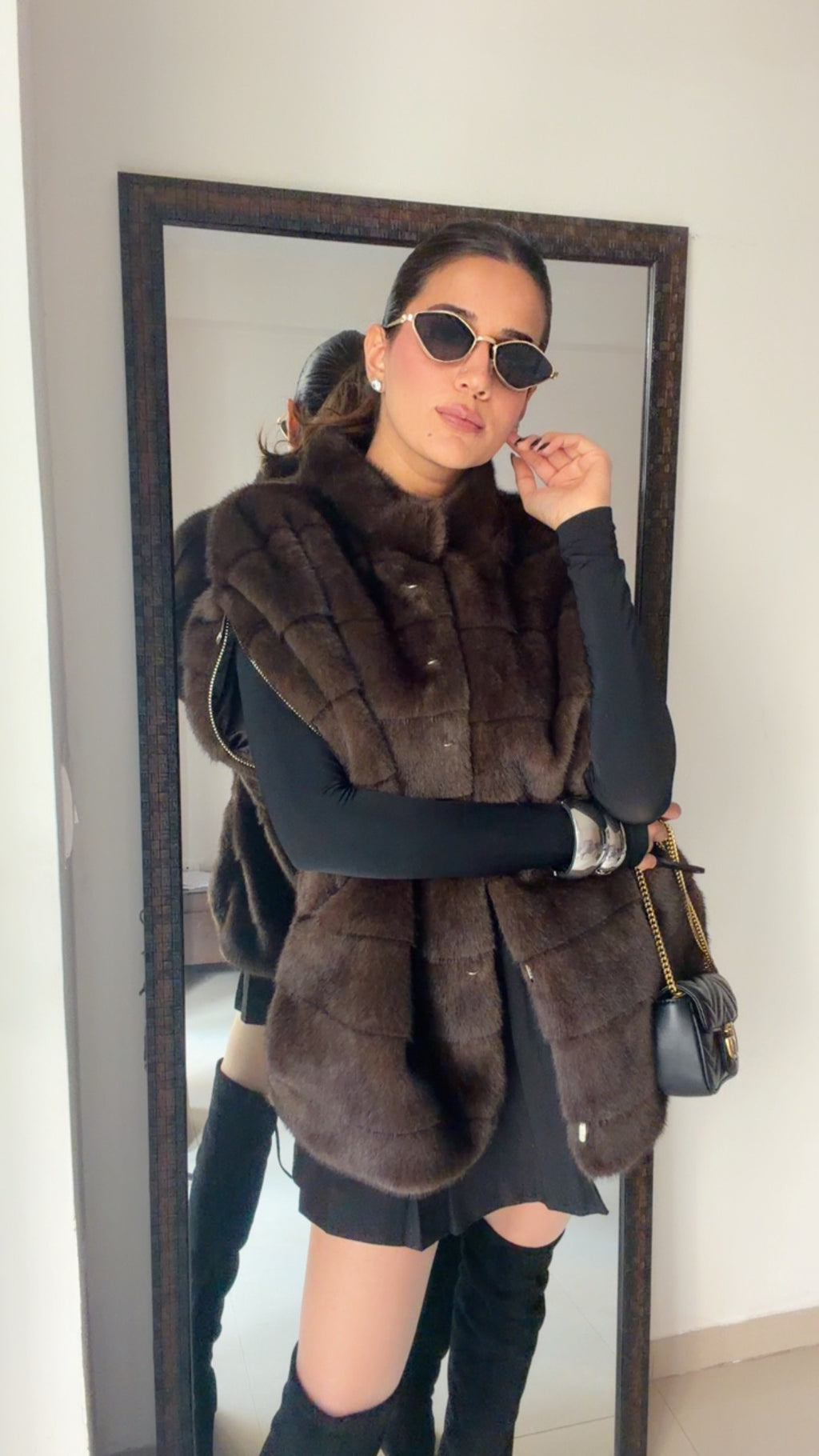Luxe Fall Faux Fur Oversized Sleeveless Jacket
