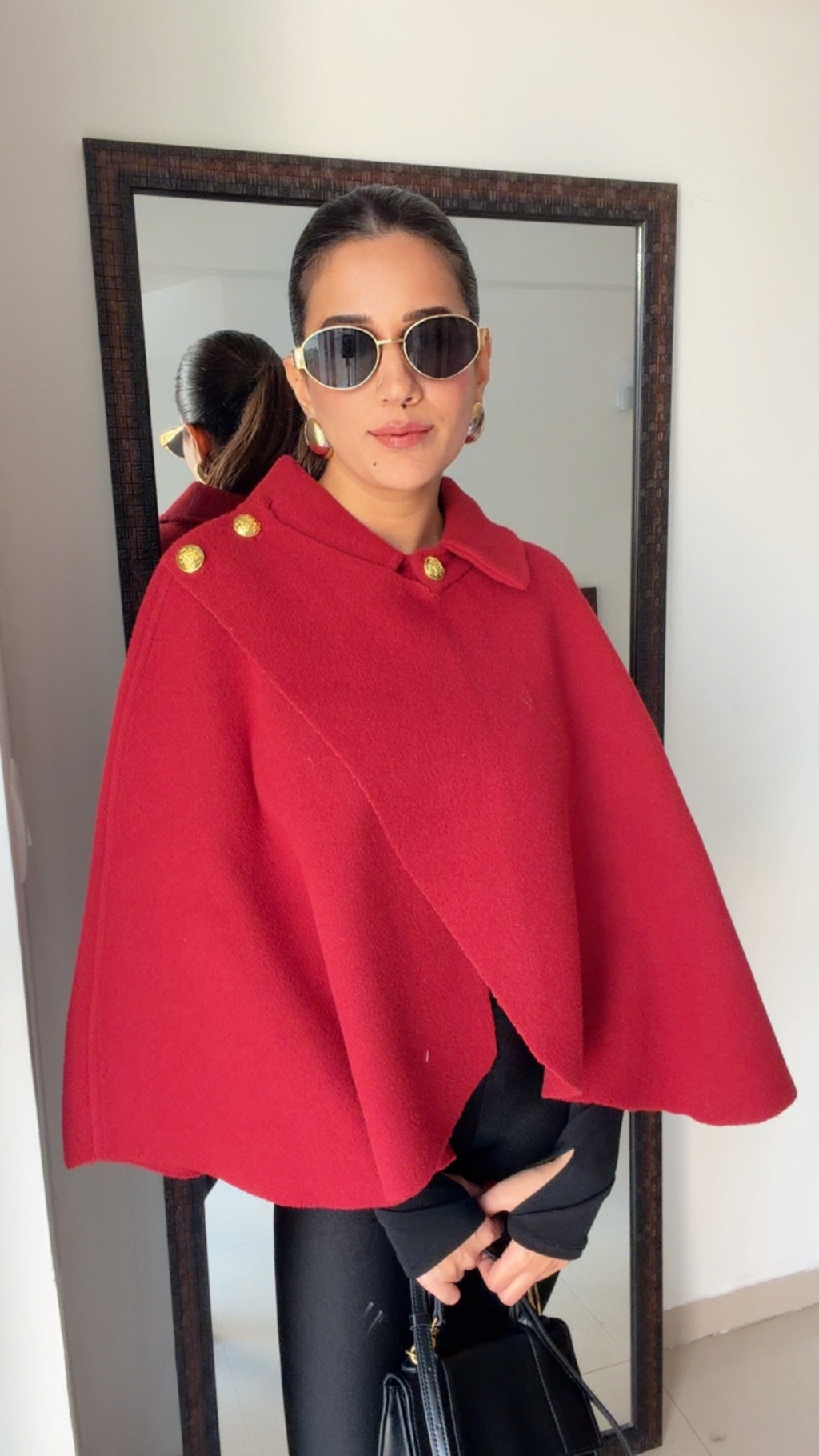 Luxe Woolen Fall Cape Jacket