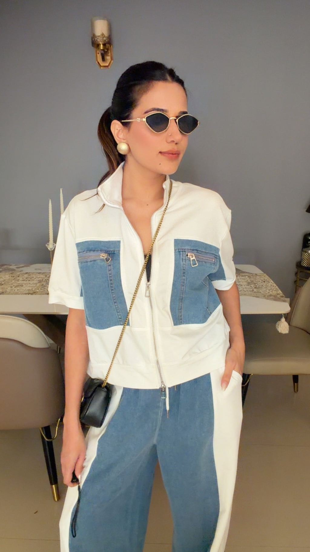 Denim Relaxed Fit Lounge Set