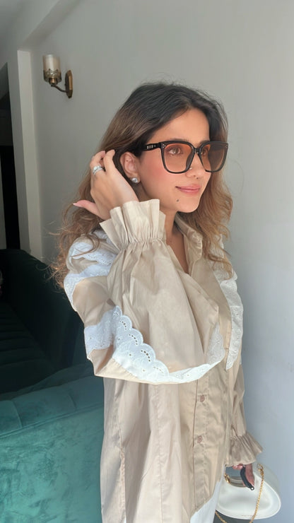 Lace Trim Detailed Shirt