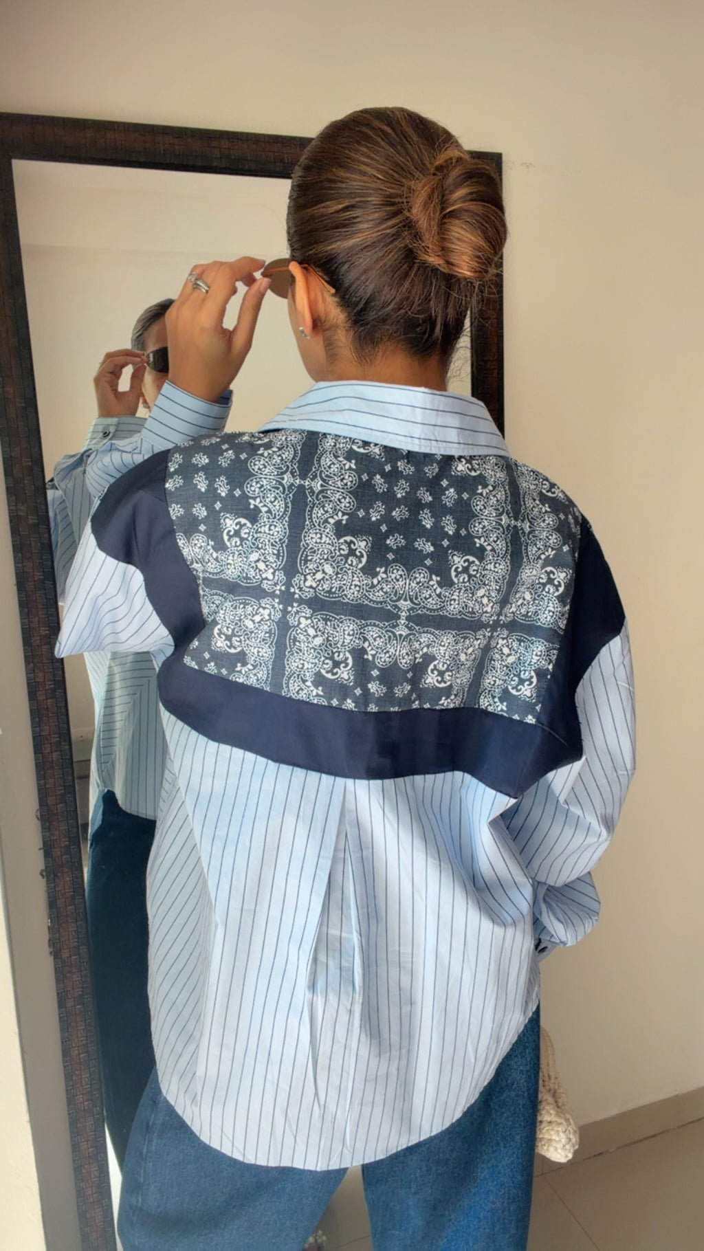 Printed Stripe Poplin Shirt