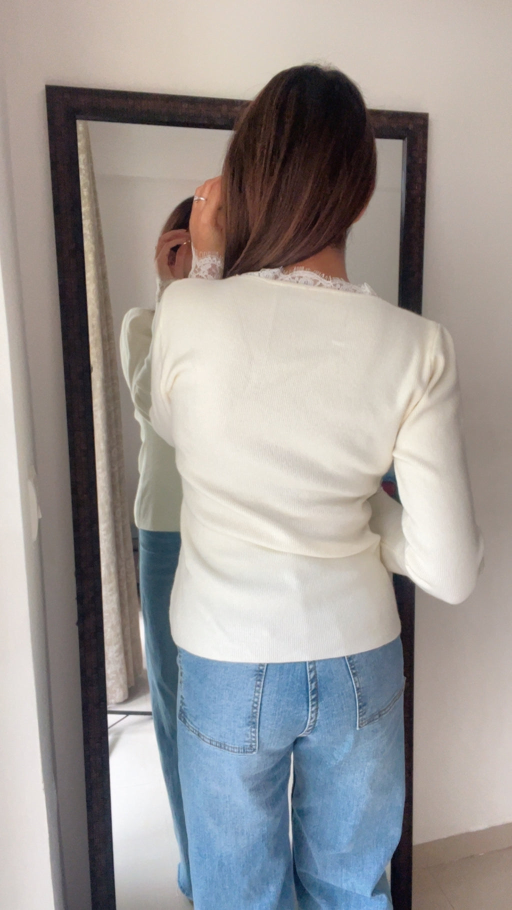 Ribbed Lace Detailed Fall Layered Top