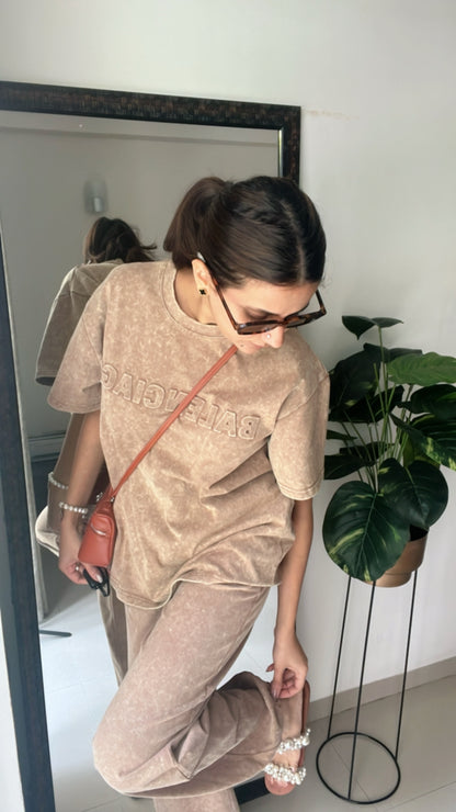 Washed Monotone Jogger Lounge Set